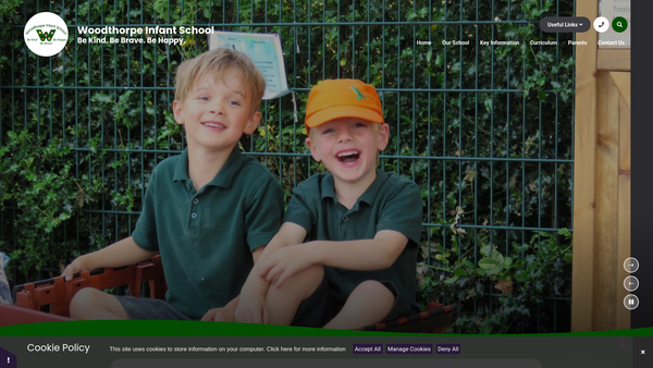 Screenshot of the Woodthorpe Infants School Fund website
