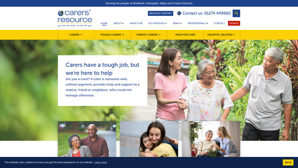 Screenshot of the The Carers' Resource website