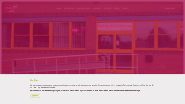 Screenshot of the Mid-Norfolk Mencap website