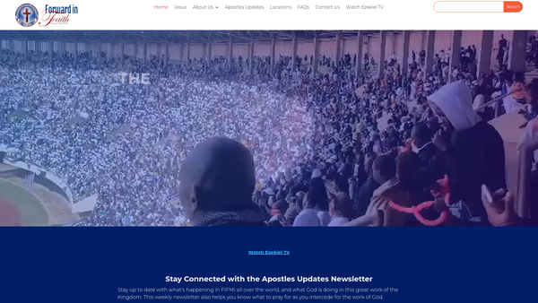 Screenshot of the Forward In Faith Ministry U.K. website
