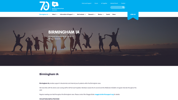 Screenshot of the Birmingham I A website