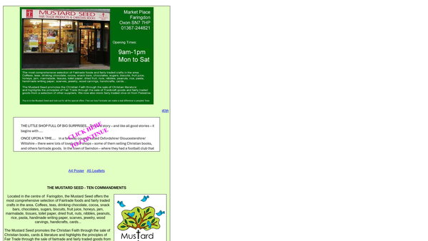 Screenshot of the Mustard Seed (Oxon) website