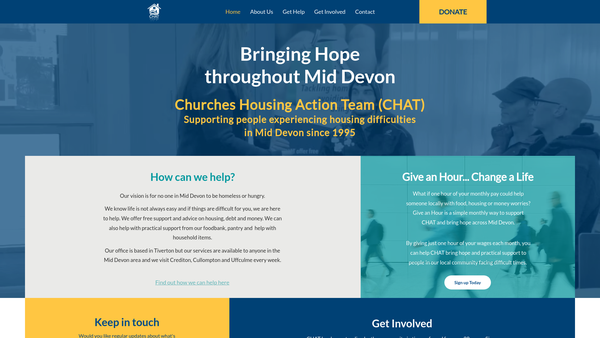 Screenshot of the Churches Housing Action Team (Devon) Ltd website