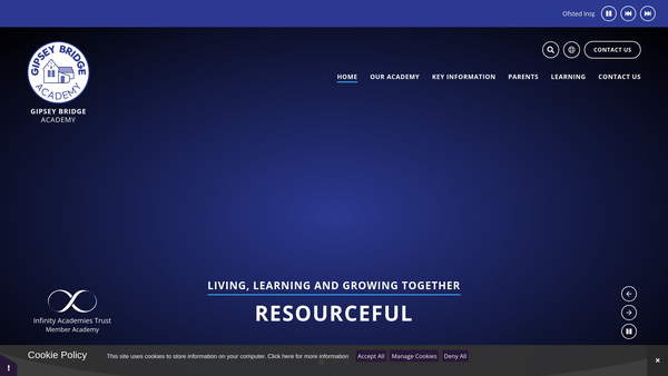 Screenshot of the Parents Teachers And Friends Association Gipsey Bridge Primary School website