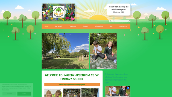 Screenshot of the Ingleby Greenhow School Fund website