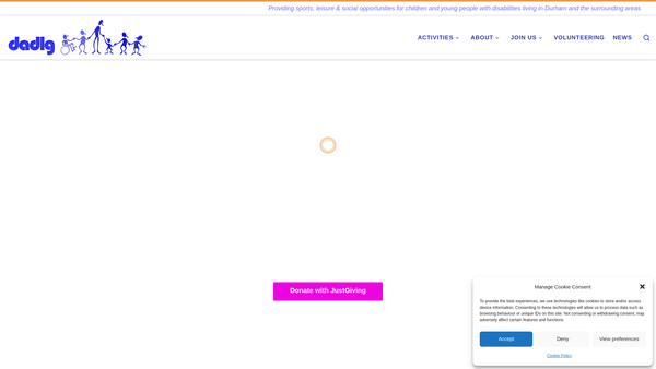 Screenshot of the Durham Area Disability Leisure Group website