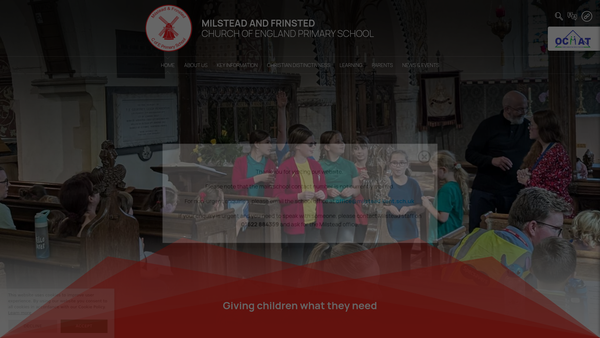 Screenshot of the Friends Of Milstead And Frinsted School website