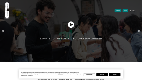 Screenshot of the Cubitt Artists Limited website