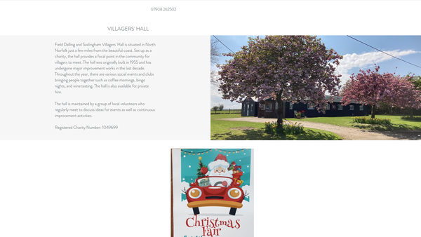 Screenshot of the Field Dalling And Saxlingham Village Hall website