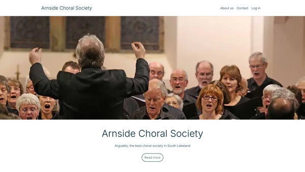 Screenshot of the Arnside Choral Society website
