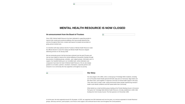 Screenshot of the Tunbridge Wells Mental Health Resource Limited website
