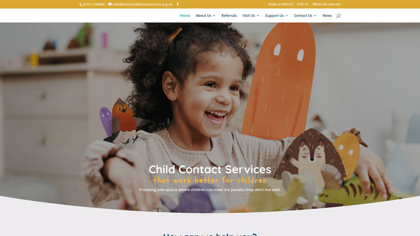 Screenshot of the Bristol Child Contact Centre Limited website