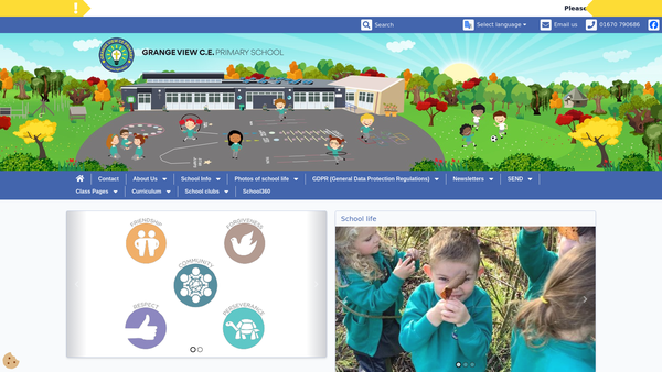 Screenshot of the Friends Of Grange View County First School website