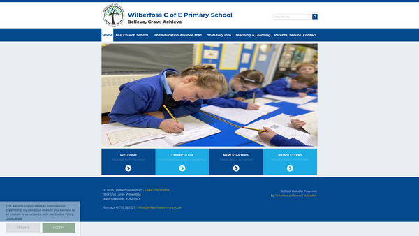 Screenshot of the Friends Of Wilberfoss School website