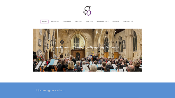 Screenshot of the Trowbridge Symphony Orchestra website