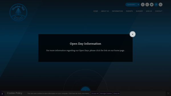 Screenshot of the Wooden Hill Home School Association website