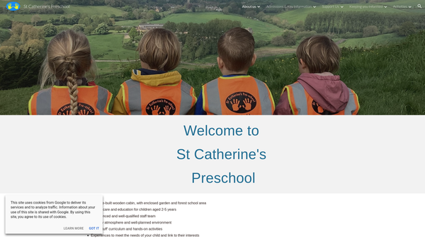 Screenshot of the St Catherine's Pre-School Group website