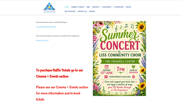 Screenshot of the Liss Community Association website