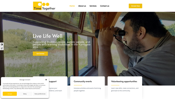 Screenshot of the Time Together website