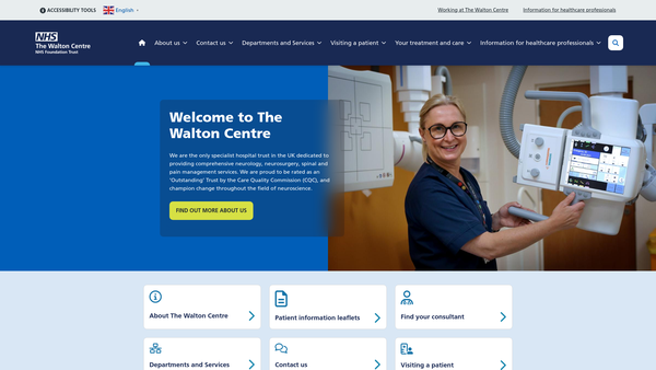 Screenshot of the The Walton Centre Charity website
