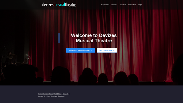 Screenshot of the Devizes Musical Theatre website