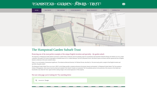 Screenshot of the The Hampstead Garden Suburb Trust Limited website