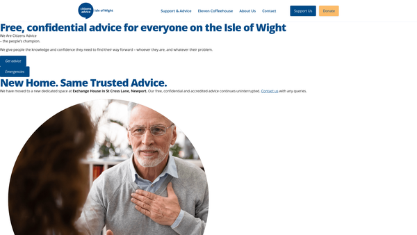 Screenshot of the Isle Of Wight Citizens Advice Bureau website