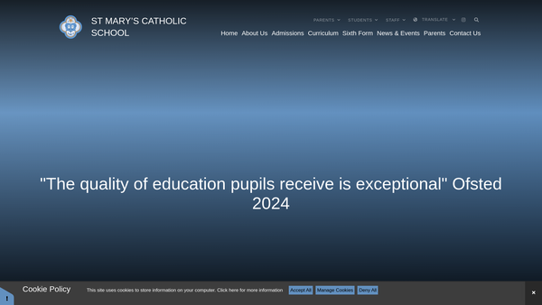 Screenshot of the Friends Of St Marys School website