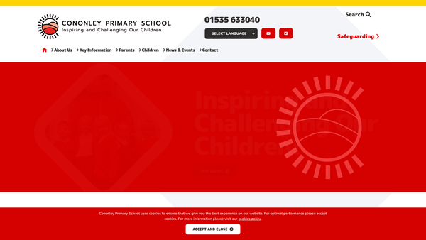 Screenshot of the Cononley School Fund website