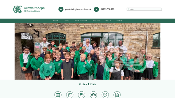 Screenshot of the Grewelthorpe C E School Fund website