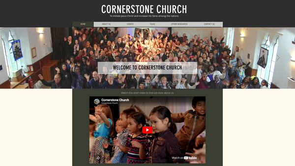 Screenshot of the Cornerstone Church (Oxford) website