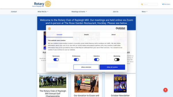 Screenshot of the The Rotary Club Of Rayleigh Mill Trust Fund website