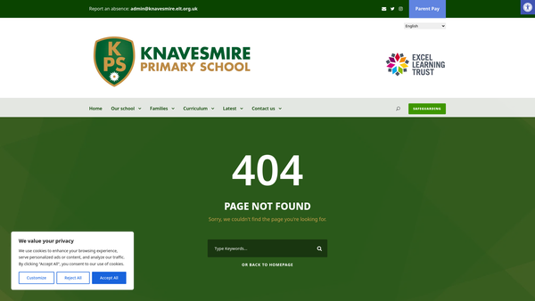 Screenshot of the Friends Of Knavesmire Primary School website