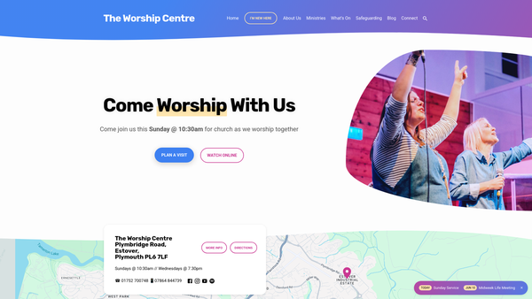 Screenshot of the North Plymouth Community Church website