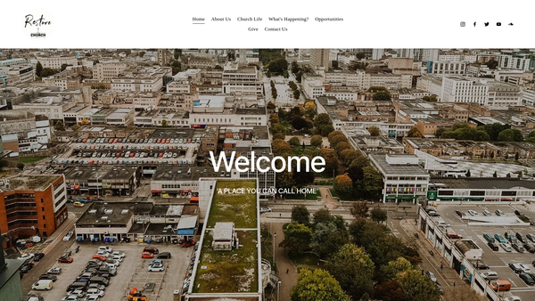 Screenshot of the Restore Church Plymouth website