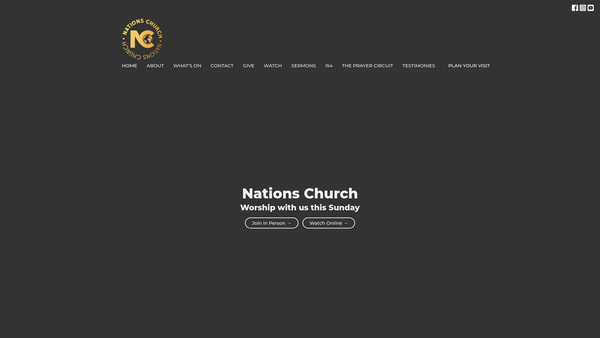 Screenshot of the Living Waters Pentecostal Church website