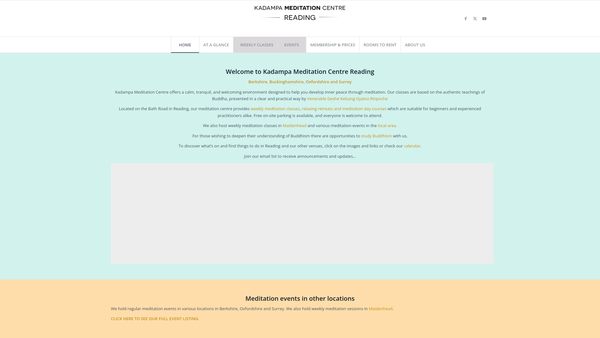 Screenshot of the Kadampa Meditation Centre Reading website