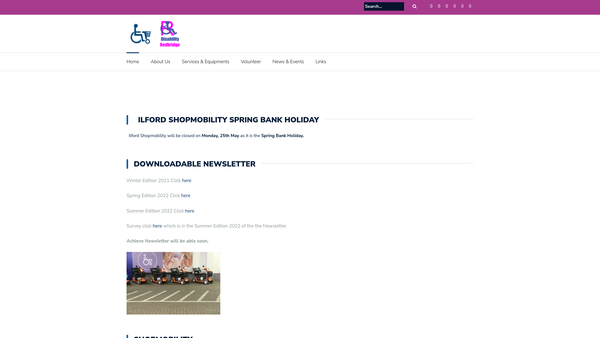 Screenshot of the Disability Redbridge website