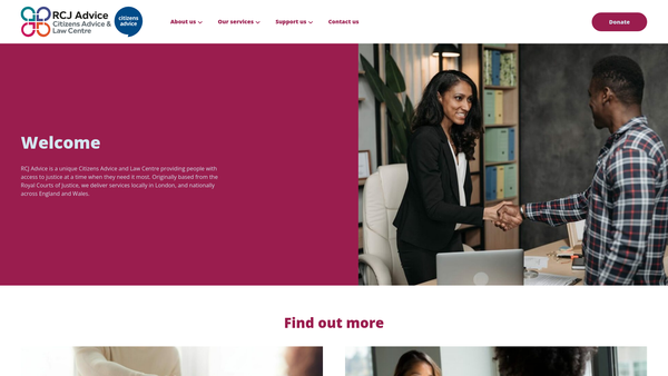 Screenshot of the The Rcj And Islington Citizens Advice Bureaux website
