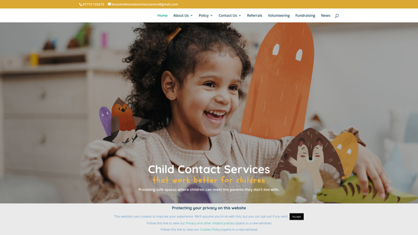 Screenshot of the Bury St Edmunds Child Contact Centre website