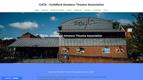 Screenshot of the Guildford Amateur Theatre Association website