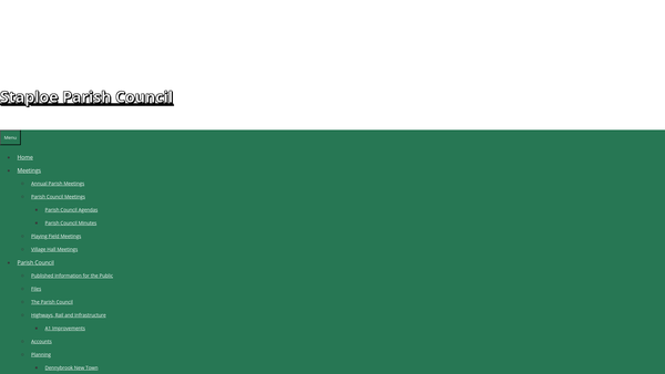 Screenshot of the Duloe And Staploe Village Playing Field website