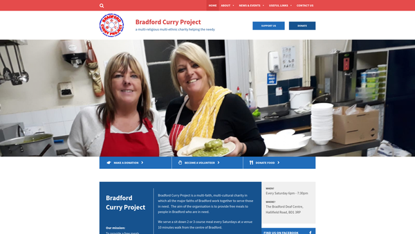 Screenshot of the Bradford Curry Project website