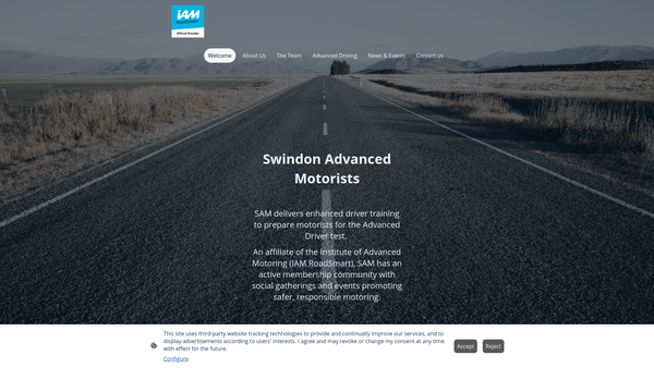 Screenshot of the Swindon And District Group Of Advanced Motorists website
