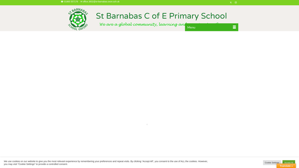 Screenshot of the St Barnabas Primary School PTA website