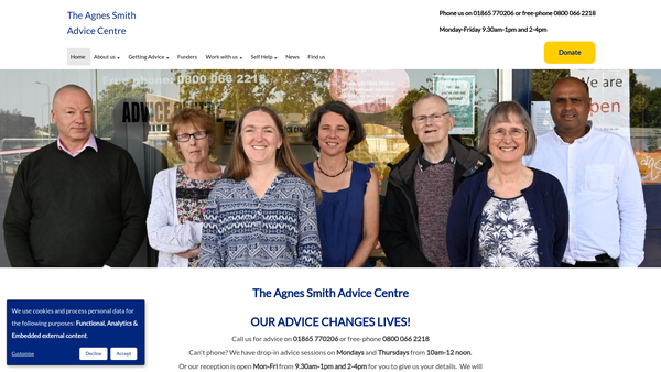 Screenshot of the Blackbird Leys Neighbourhood Support Scheme Ltd website