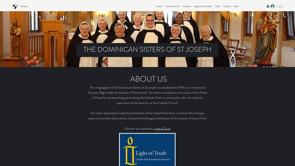 Screenshot of the The Dominican Sisters Of St Joseph website