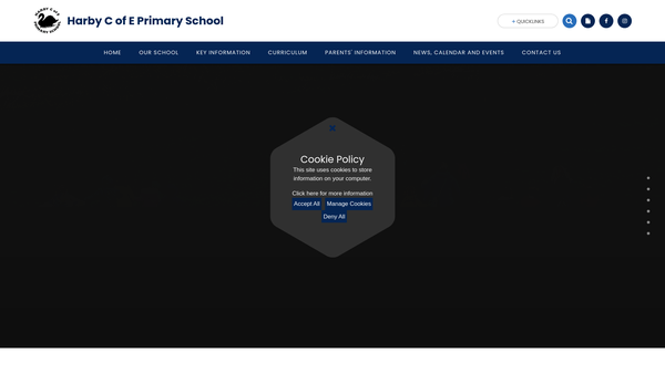 Screenshot of the Harby C E Primary School Fund website