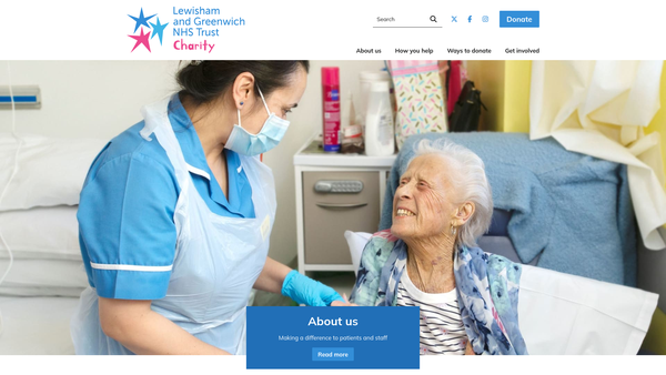 Screenshot of the Lewisham And Greenwich NHS Trust Charitable Fund website