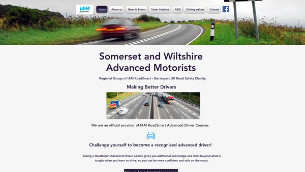 Screenshot of the Somerset and Wiltshire Advanced Motorists website